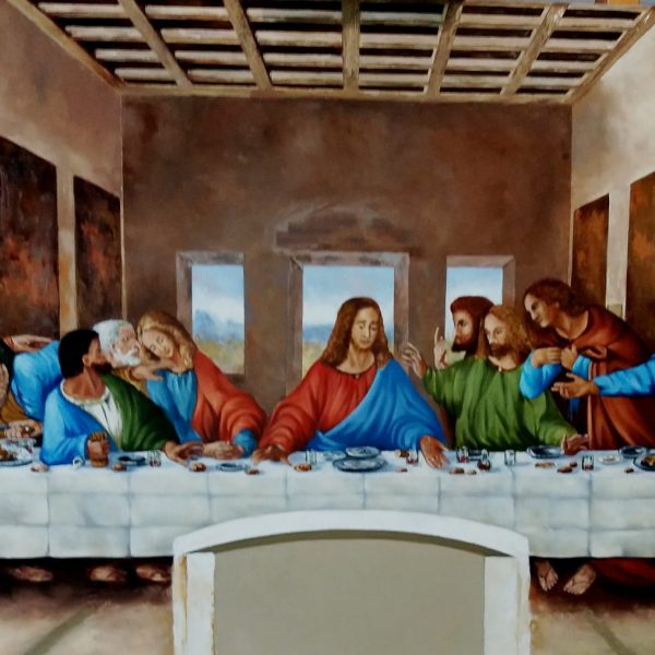La sagrada cena de Leonardo da Vinci. Tenica oleo/lienzo. Previo seria segun el tamaño, de 160x80